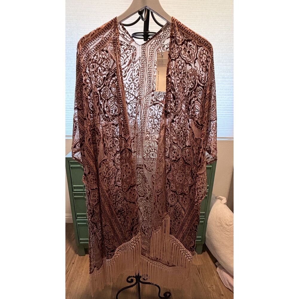 Paparazzi Bohemian Oversized Mesh Fringe Kimono / Duster One Size O/S